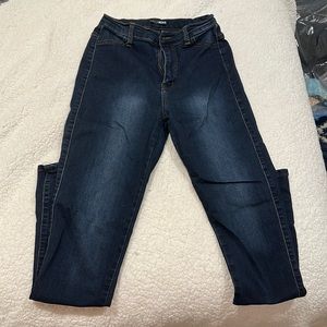 High waisted stretchy skinny jeans